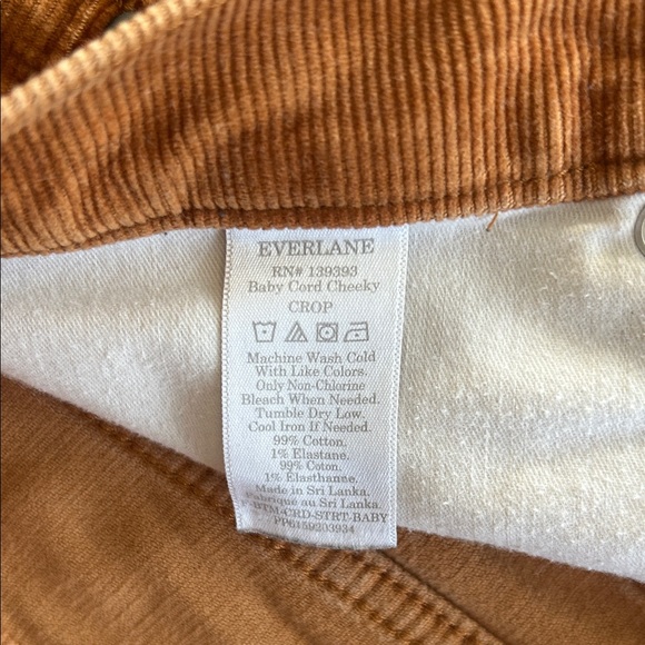 Everlane Cheeky Baby Cord Straight Crop Pants in Acorn EUC. 29 - Picture 8 of 8